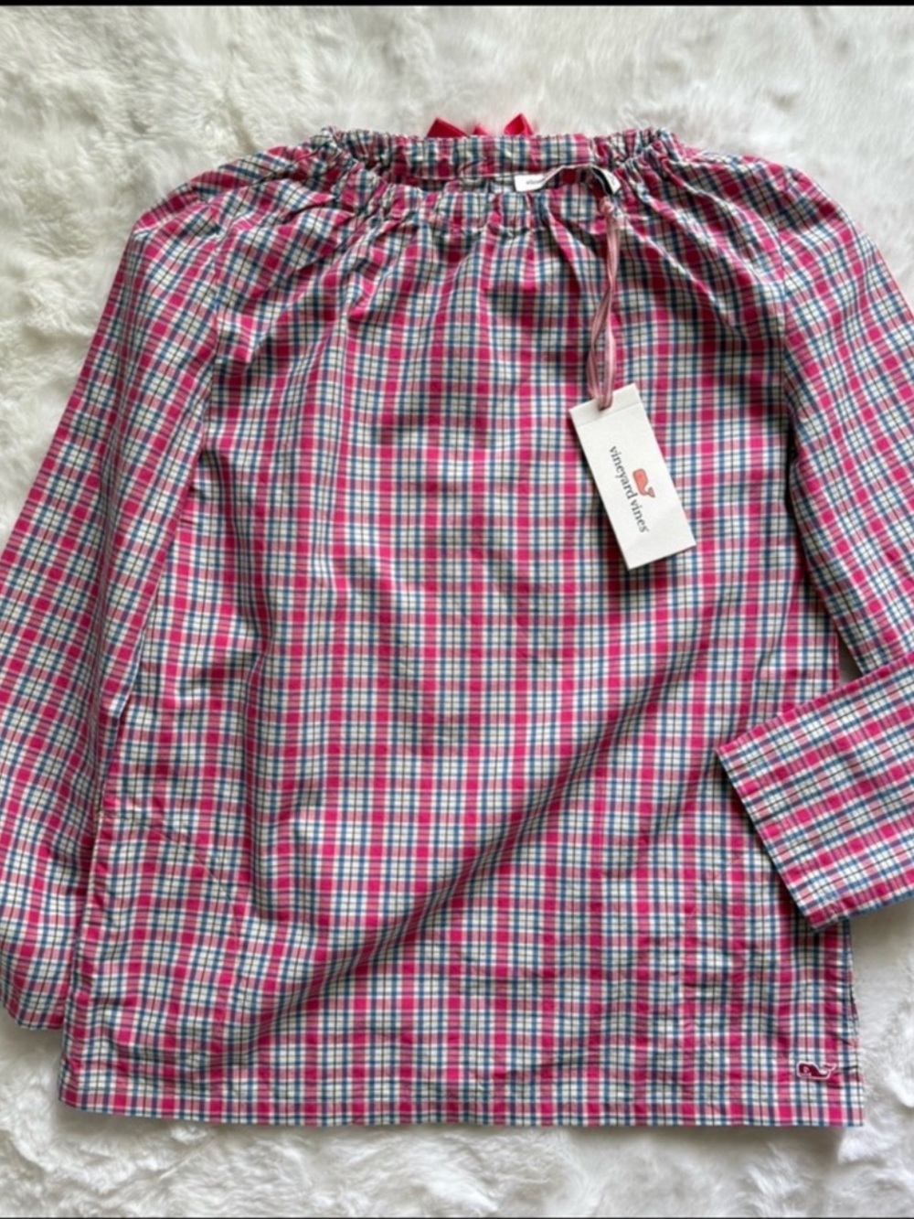 NWT Vineyard Vines Girl’s Cape Plaid Popover Shirt